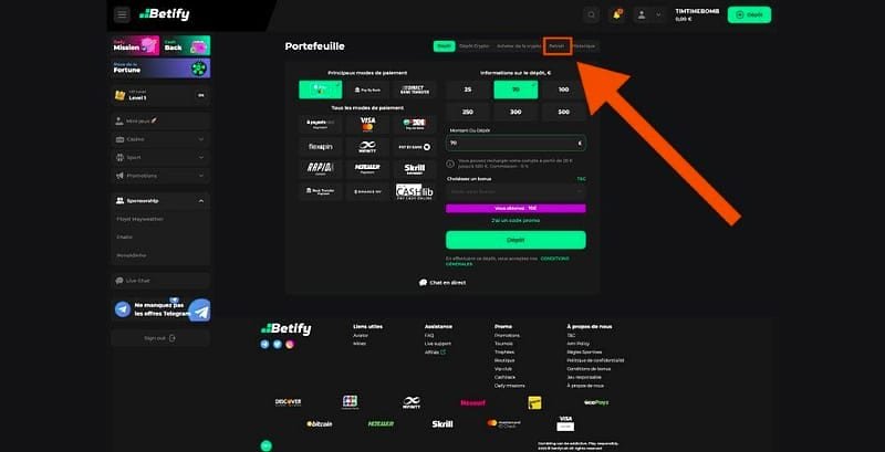 Betify vérification de compte et retrait – Comment soumettre vos documents : les étapes