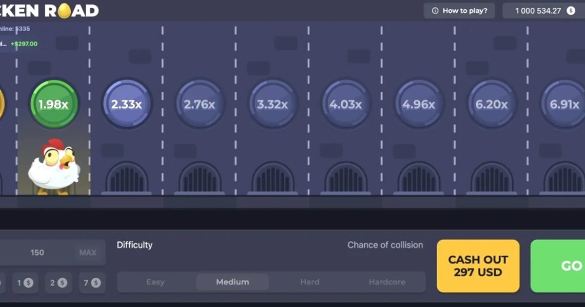 Interface de jeu Chicken Road - niveaux et multiplicateurs sur 24 Casino